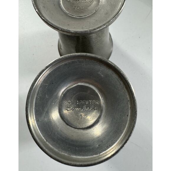 Vintage Gimbels Solid Pewter Small Wine Goblets (READ) Set of 6 - Picture 3 of 8